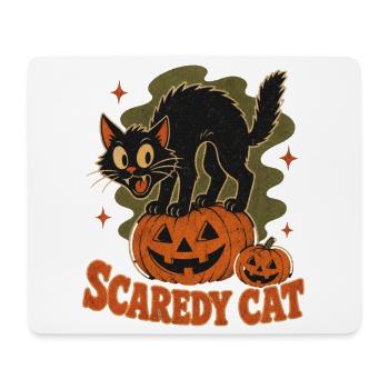 Angsthase am Kürbis-Halloween - Mousepad (Querformat) - Weiß - Vorne