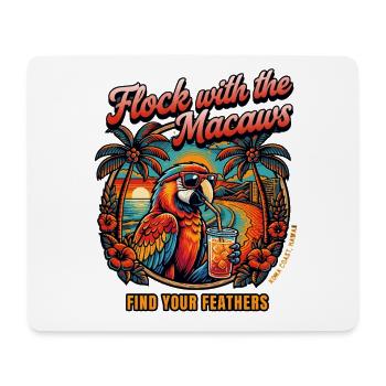 Papagei Hawaii Urlaub Ara Retro Sommer Cocktail - Mousepad (Querformat) - Weiß - Vorne