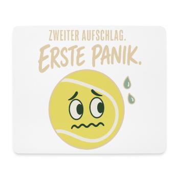 Zweiter Aufschlag Erste Panik Tennis Spruch - Mousepad (Querformat) - Weiß - Vorne
