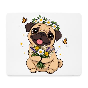 Mops Hund süßer Mops niedlicher Mops - Mousepad (Querformat) - Weiß - Vorne