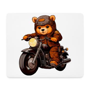 Motorrad Bären Teddy - Mousepad (Querformat) - Weiß - Vorne