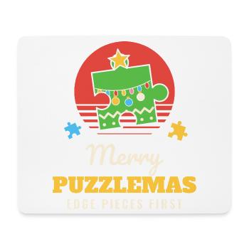 Fröhliche Puzzlemas Lustiges Puzzlepuzzle Weihnachten - Mousepad (Querformat) - Weiß - Vorne