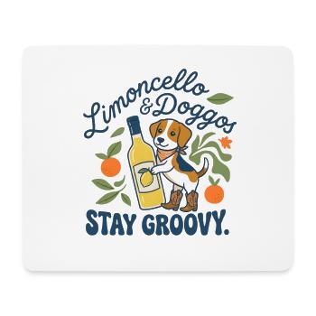 Lustiger Limoncello Stay Groovy Hund - Mousepad (Querformat) - Weiß - Vorne