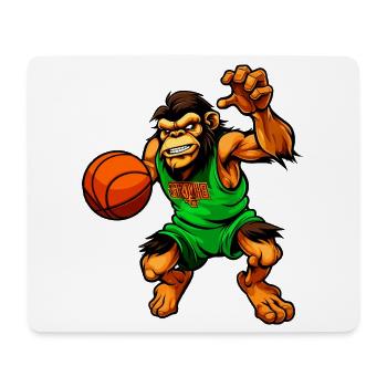 Schimpansen Basketballerin / Basketball Affe - Mousepad (Querformat) - Weiß - Vorne