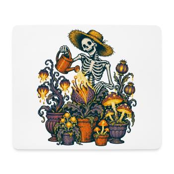 Das Skelett gießt seine Giftpflanzen - Mousepad (Querformat) - Weiß - Vorne