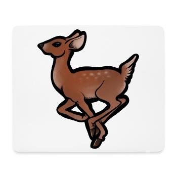 Rehkitz-in-Bewegung-Silhouette - Mousepad (Querformat) - Weiß - Vorne
