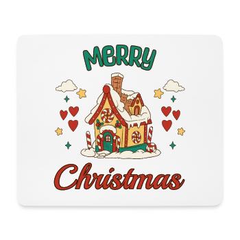 Merry Christmas Lebkuchenhaus Retro Geschenk - Mousepad (Querformat) - Weiß - Vorne