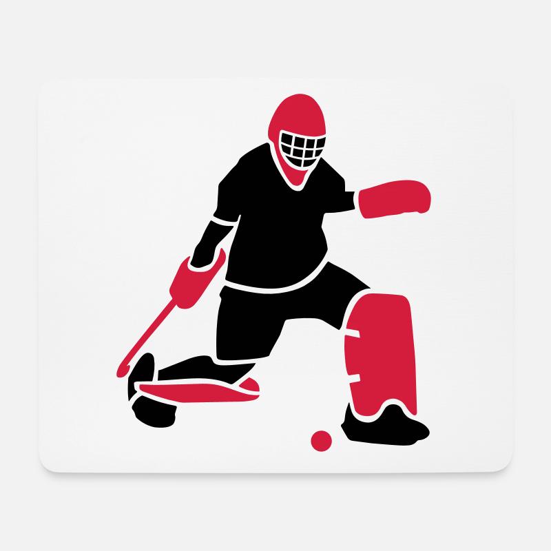 Feldhockey-Torwart - Mousepad (Querformat) - Weiß