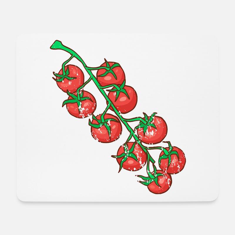 Retro Vintage Grunge Style Tomaten - Mousepad (Querformat) - Weiß