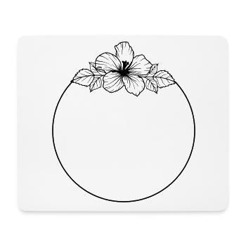 Hibiscus Boho Flower Hand Painted - Mouse Pad (horizontal) - white - Front
