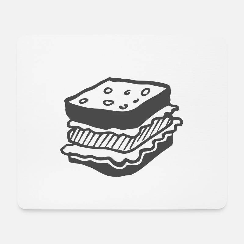 Sandwich - Mousepad (Querformat) - Weiß