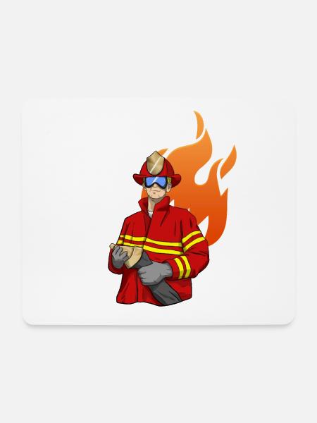 Feuerwehrmann Firefighter - Mousepad (Querformat) - Weiß