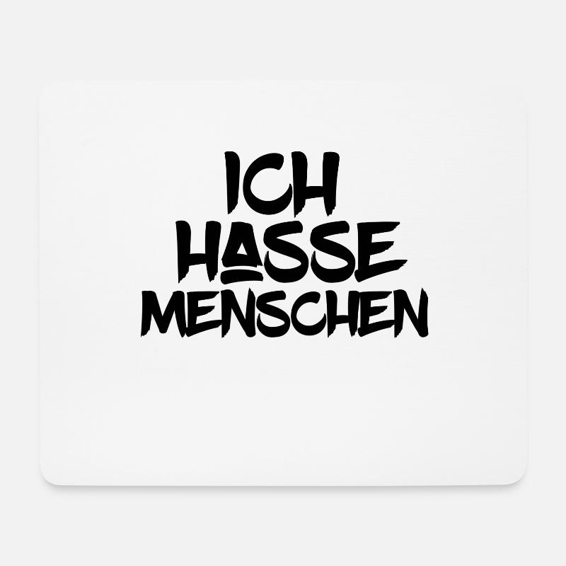 Ich hasse Menschen - Mousepad (Querformat) - Weiß