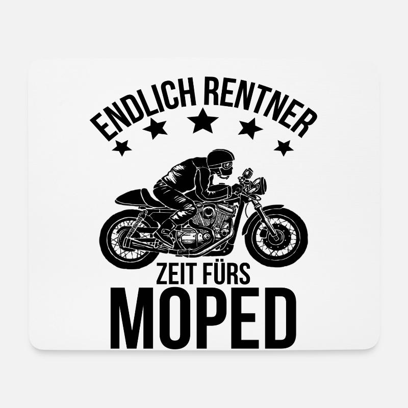 Rentner Moped Motorrad Rente Motorradfahrer - Mousepad (Querformat) - Weiß