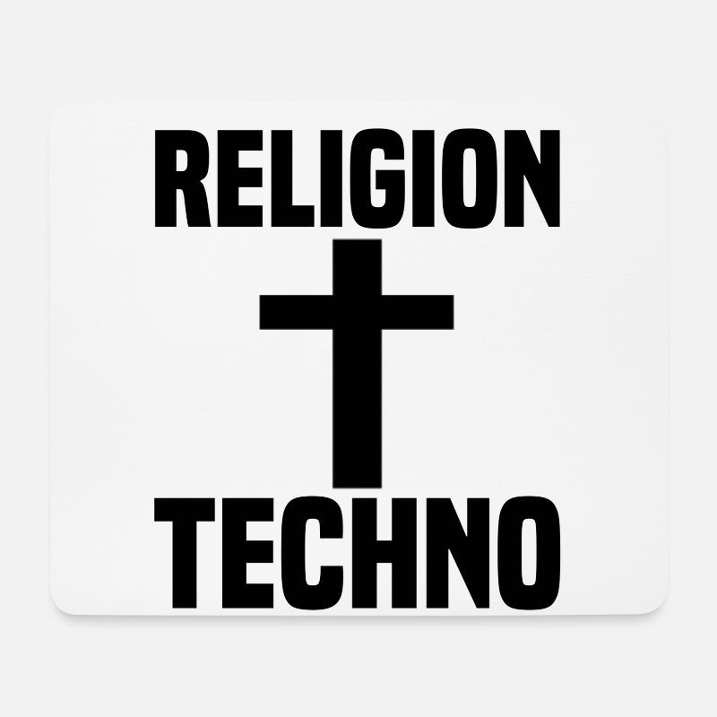 Techno - Mousepad (Querformat) - Weiß