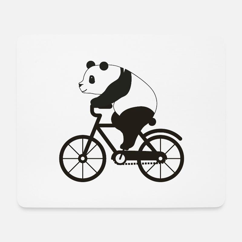 Fahrrad Panda - Mousepad (Querformat) - Weiß