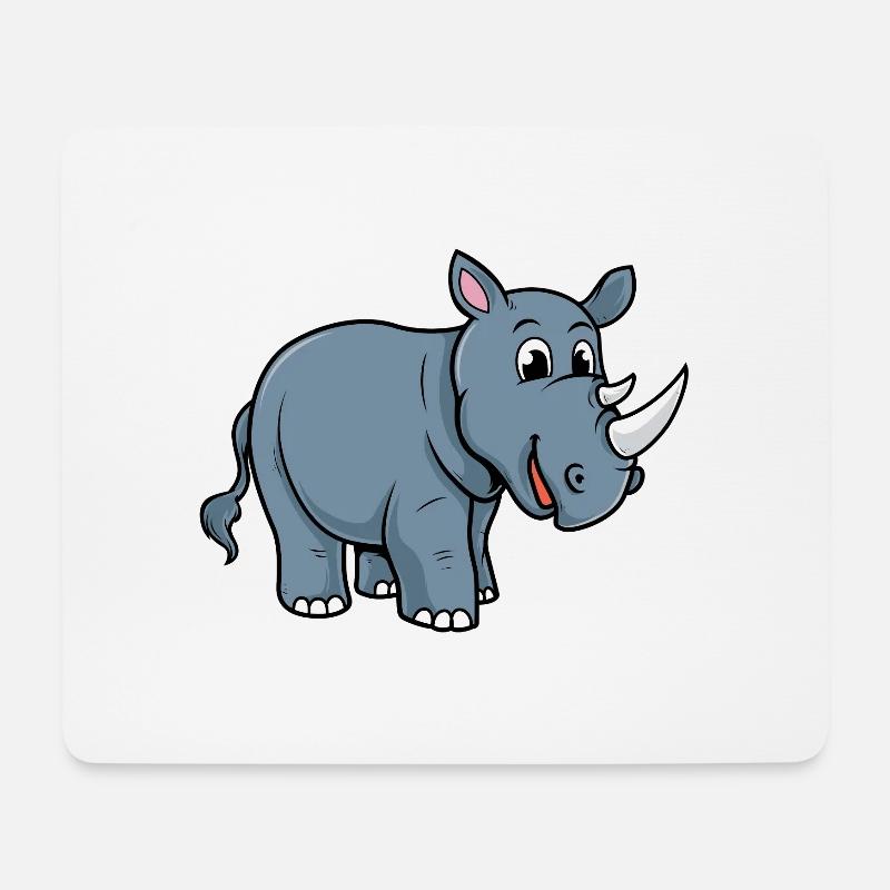 Nashorn - Mousepad (Querformat) - Weiß