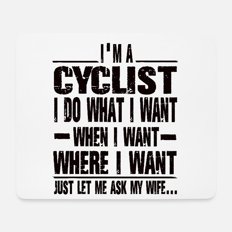 Fahrradfahrer - Mousepad (Querformat) - Weiß