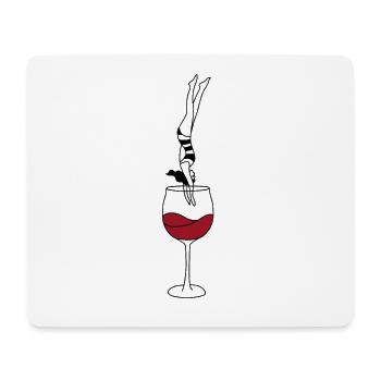 Amateurs de vin saut de tête Vino Illustration Girls - Tapis de souris (format paysage) - blanc - Devant