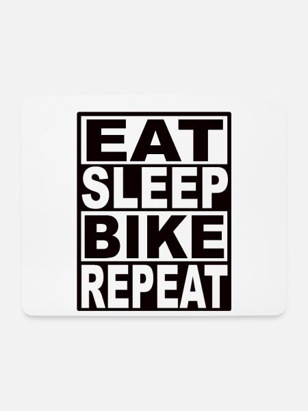 Eat Sleep Bike Repeat - Mousepad (Querformat) - Weiß