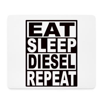 Manger Sleep Diesel Répéter - Tapis de souris (format paysage) - blanc - Devant