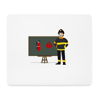 Pompier - Tapis de souris (format paysage) - blanc - Devant