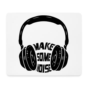 Make Some Noise Mit Kopfhörer | Farbe änderbar - Mousepad (Querformat) - Weiß - Vorne