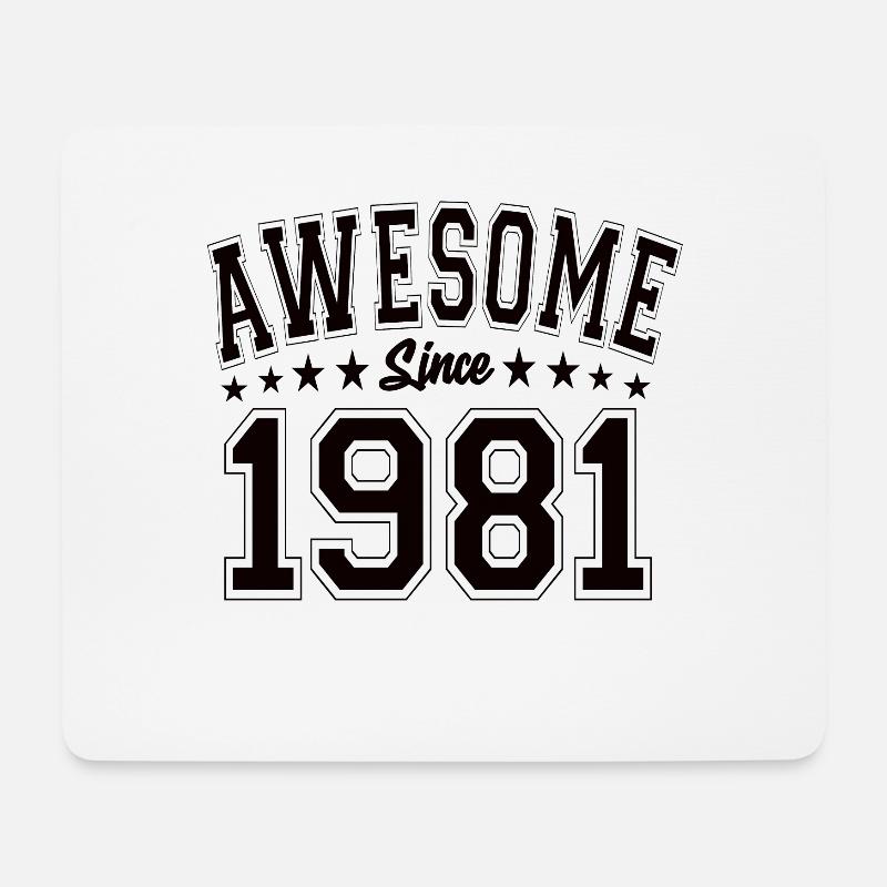 Awesome Since 1981 Geburtstag 1981 Vintage 1981 - Mousepad (Querformat) - Weiß