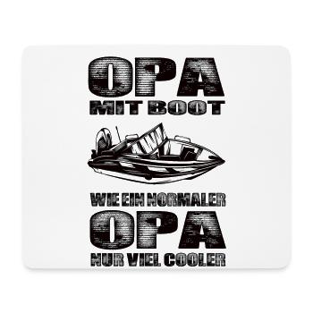 Opa Mit Boot Wie Ein Normaler Opa Nur Cooler - Mousepad (Querformat) - Weiß - Vorne
