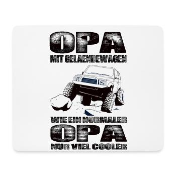 Opa Mit Geländewagen Wie Ein Normaler Opa Nur Cool - Mousepad (Querformat) - Weiß - Vorne