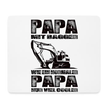 Papa Mit Bagger Wie Ein Normaler Papa Nur Cooler - Mousepad (Querformat) - Weiß - Vorne
