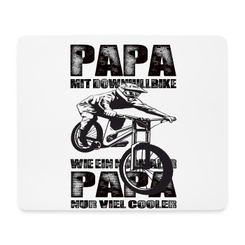 Papa Mit Downhill Bike Wie Ein Normaler Papa nur - Mousepad (Querformat) - Weiß - Vorne