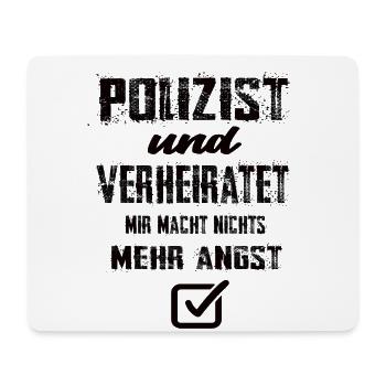Polizist und Verheiratet - Mousepad (Querformat) - Weiß - Vorne