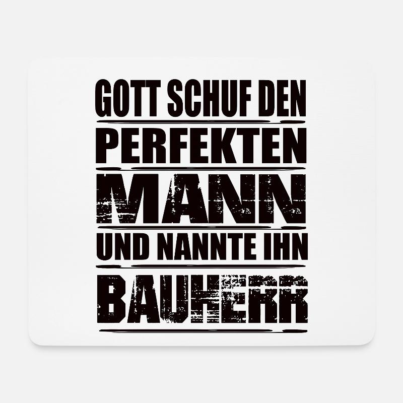 Bauherr - Mousepad (Querformat) - Weiß