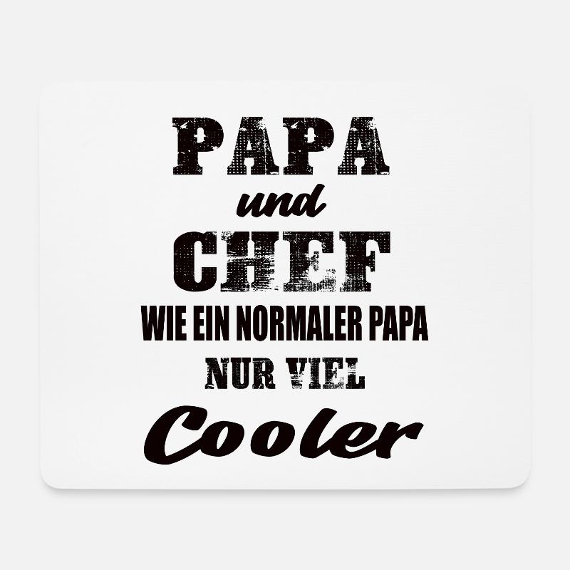 Papa und Chef - Mousepad (Querformat) - Weiß