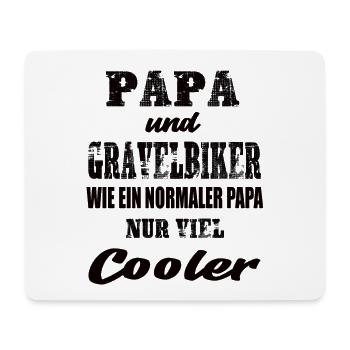 Papa und Gravelbiker - Mousepad (Querformat) - Weiß - Vorne