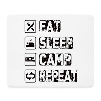Eat Sleep Camp Repeat - Mouse Pad (horizontal) - white - Front