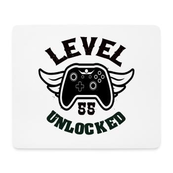 Level 55 Unlocked 55 Birthday - Mouse Pad (horizontal) - white - Front