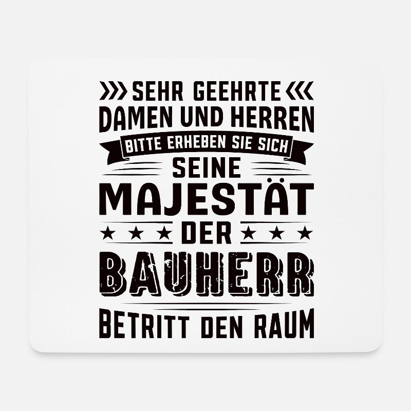 Bauherr Geburtstag Bauherr Sprüche Bauherr - Mousepad (Querformat) - Weiß