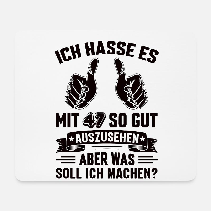 47 Geburtstag 47 Jahre 47 Lebensjahr 47 Lebenalter - Mousepad (Querformat) - Weiß