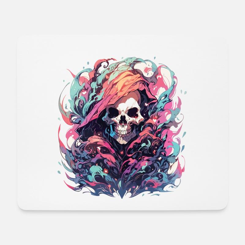 Totenkopf - Mousepad (Querformat) - Weiß