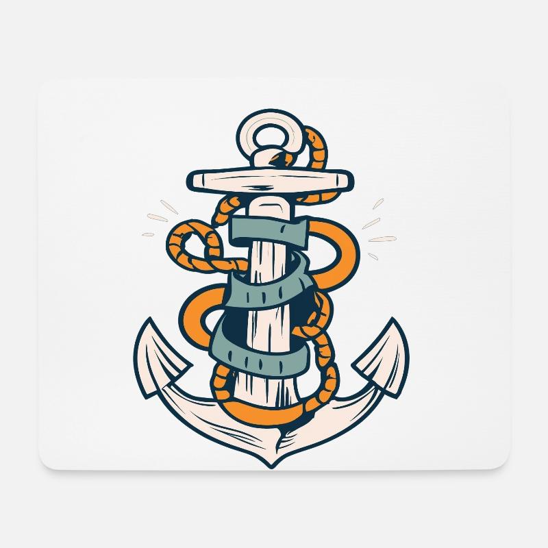 Anker - Mousepad (Querformat) - Weiß