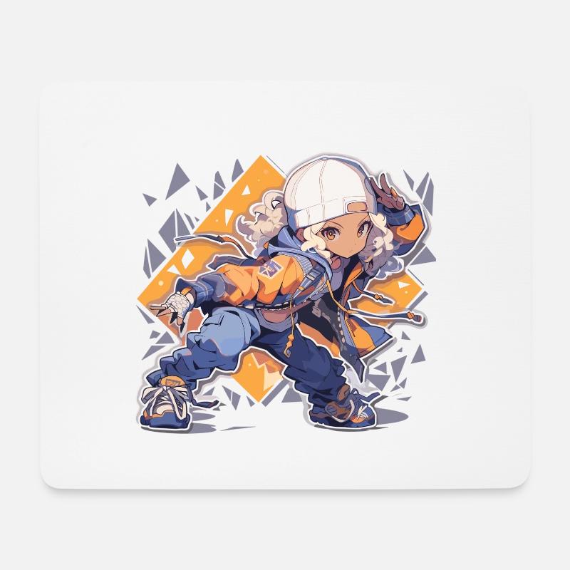 Danseur de breakdance Danse de breakdance - Tapis de souris (format paysage) - blanc