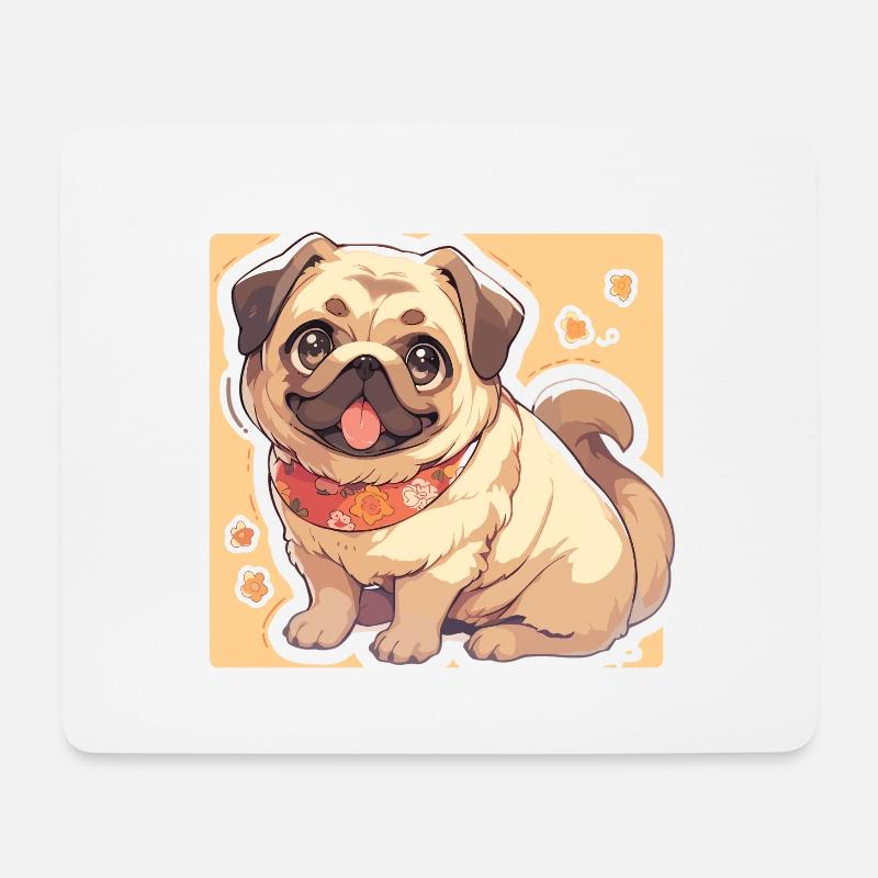 Mops Mops Hund Mops Leben Mops Geschenke - Mousepad (Querformat) - Weiß