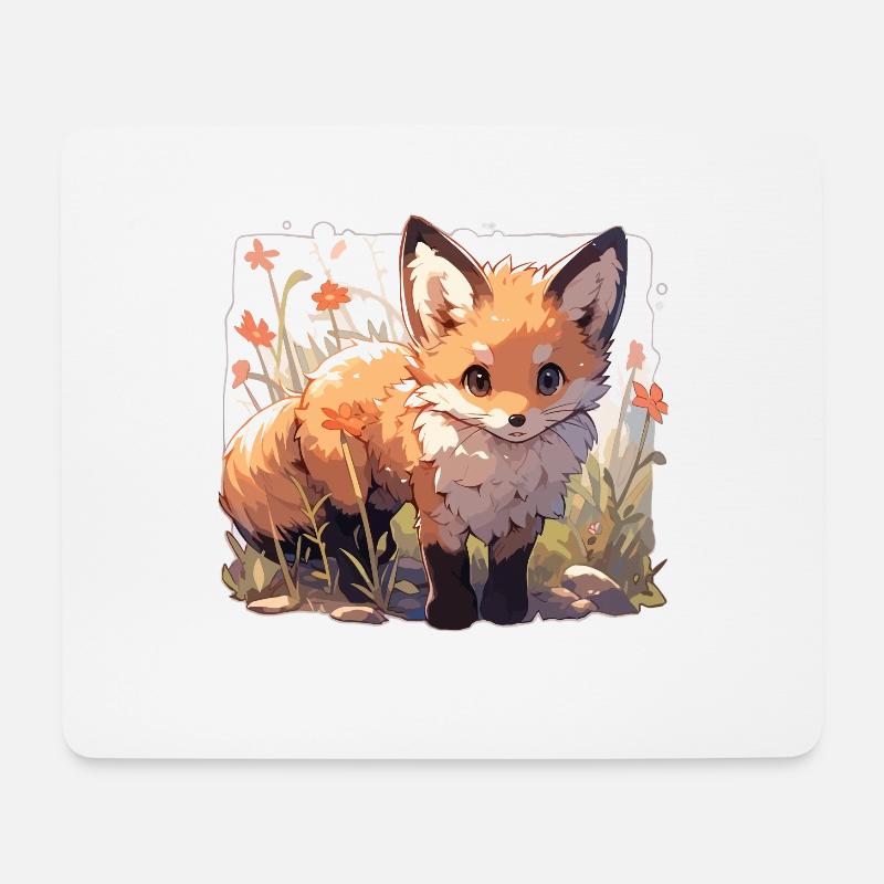 Fuchs Füchse Fuchs Kinder Fuchs Baby Tier Wald - Mousepad (Querformat) - Weiß