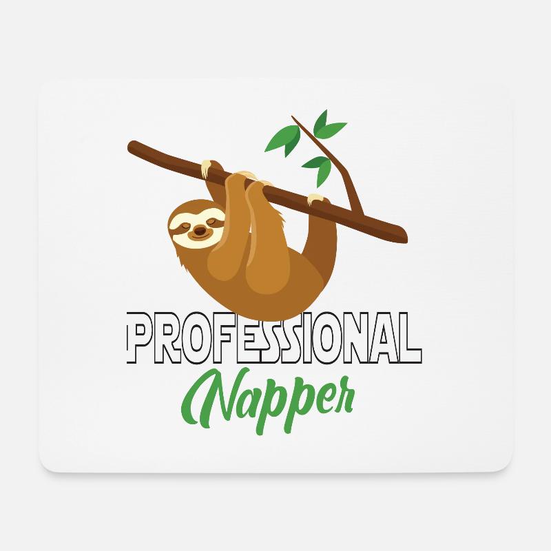 Professinonal Napper Faultier Faultier Schlafen - Mousepad (Querformat) - Weiß