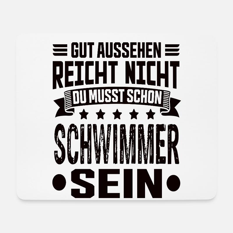 Schwimmer - Mousepad (Querformat) - Weiß