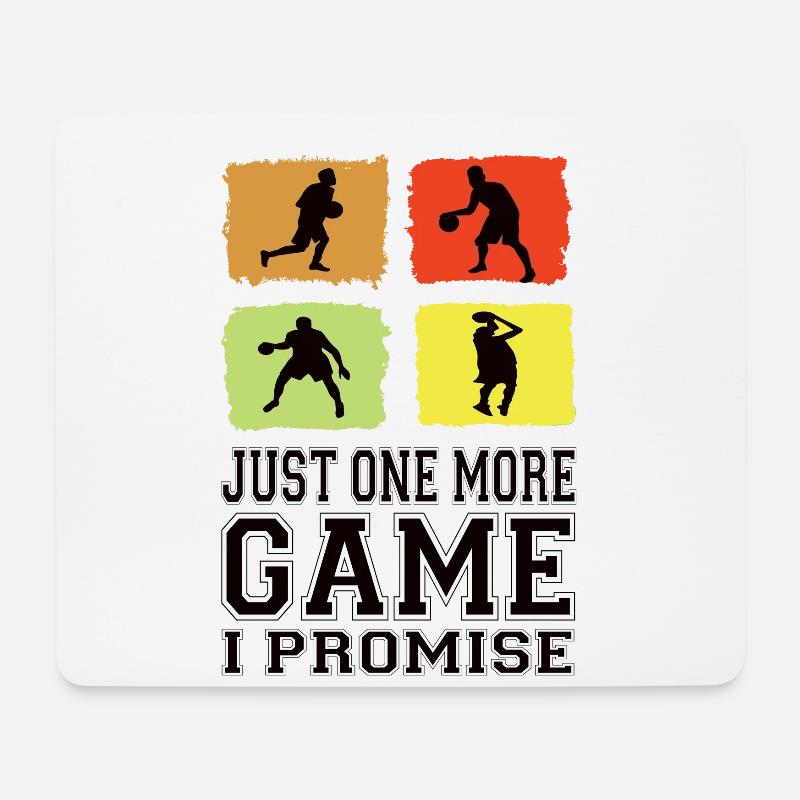 Just One More Game I Promise Basketballer Trikot - Mousepad (Querformat) - Weiß