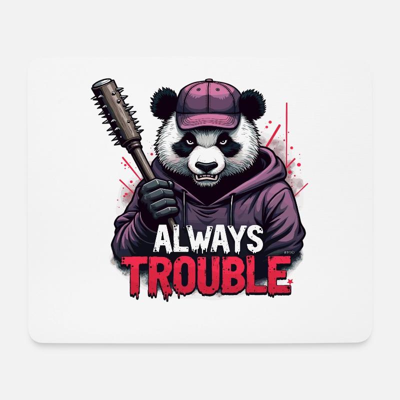 Gangster Panda Panda Pandabär Pandas - Mousepad (Querformat) - Weiß