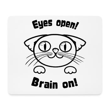 EyesOpenCat - Mousepad (Querformat) - Weiß - Vorne